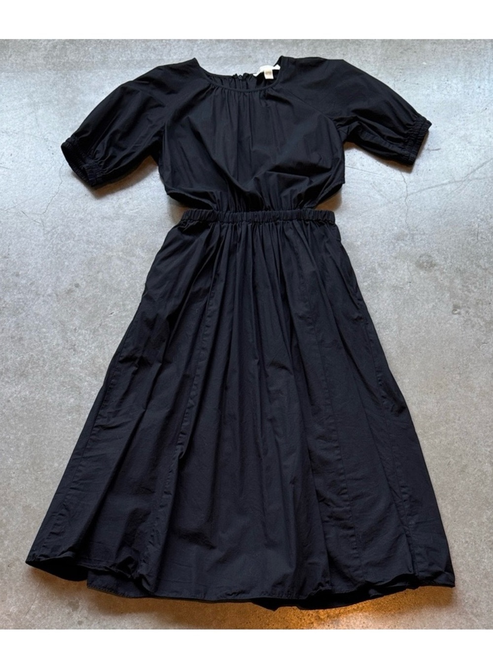 MICHAEL Michael Kors Black Puff Sleeve Midi Dress